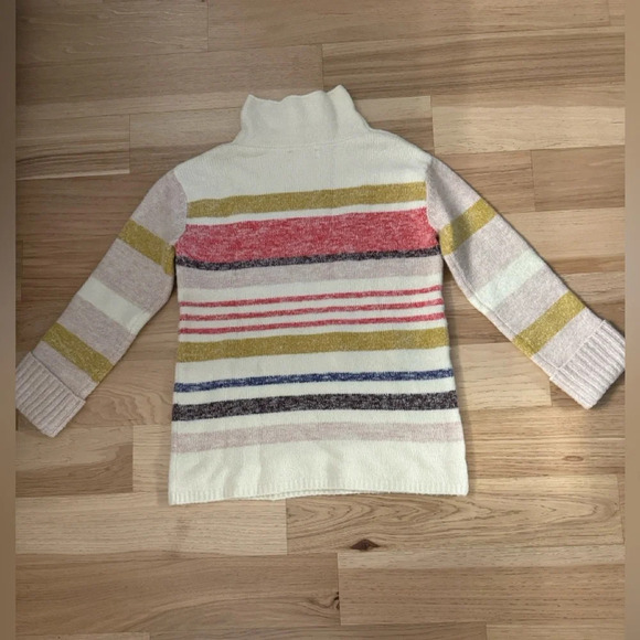 Anthropologie Elana tunic pullover funnel neck sweater striped relaxed Sz Small - Picture 8 of 11
